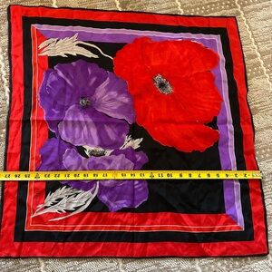 Vera Neumann Floral Red and Purple Scarf